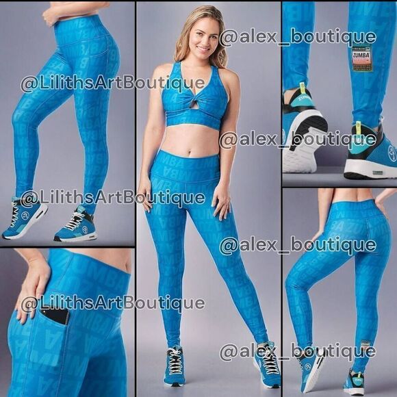 Zumba Dance in Color Leggings Blue Lightning Size XS (E070) - Picture 1 of 7